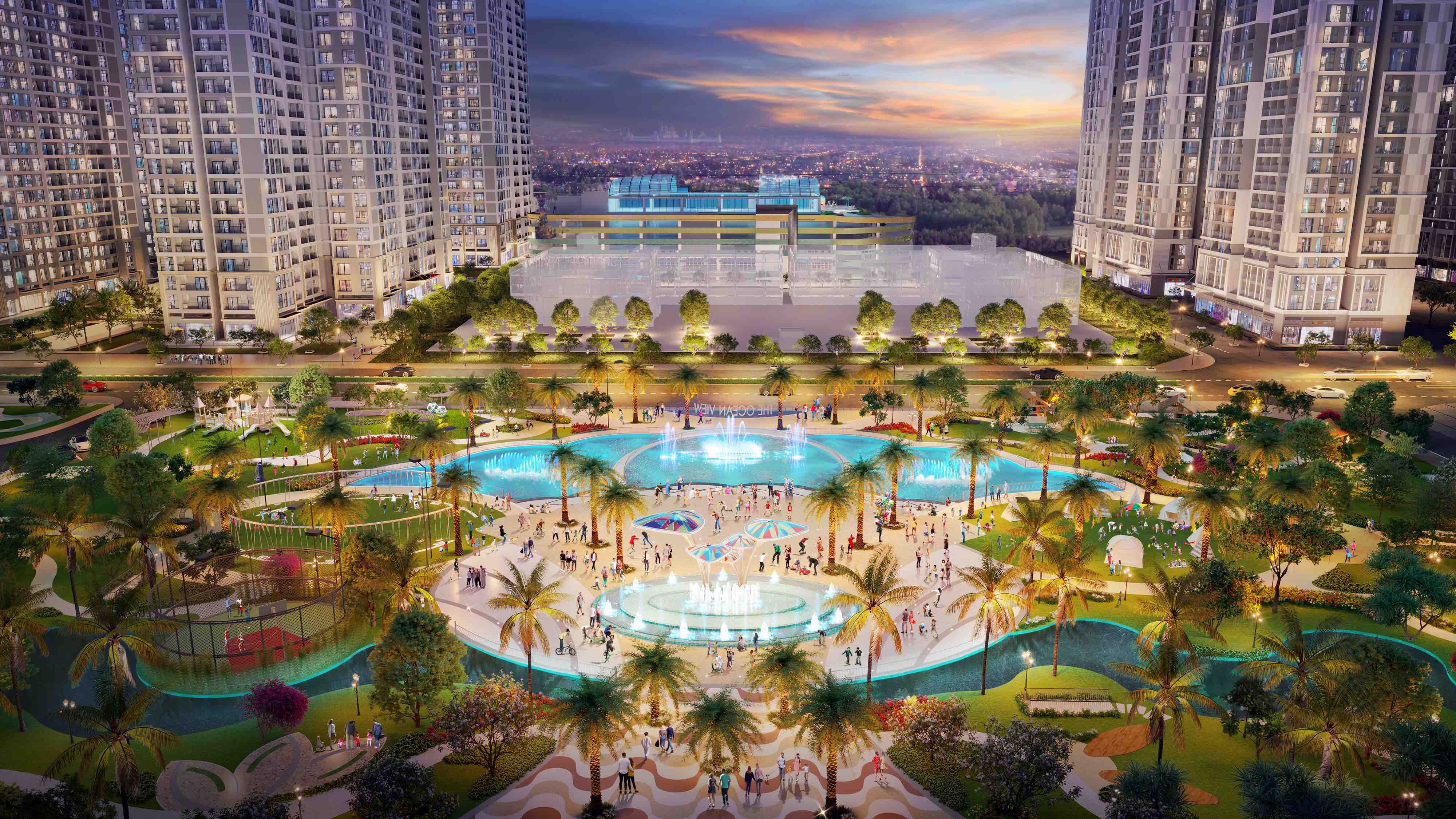 Quảng trường The Ocean View rực rỡ sắc màu về đêm - 1 tiện ích đẳng cấp làm nên chuẩn sống 5 sao cho cư dân Pavilion Premium